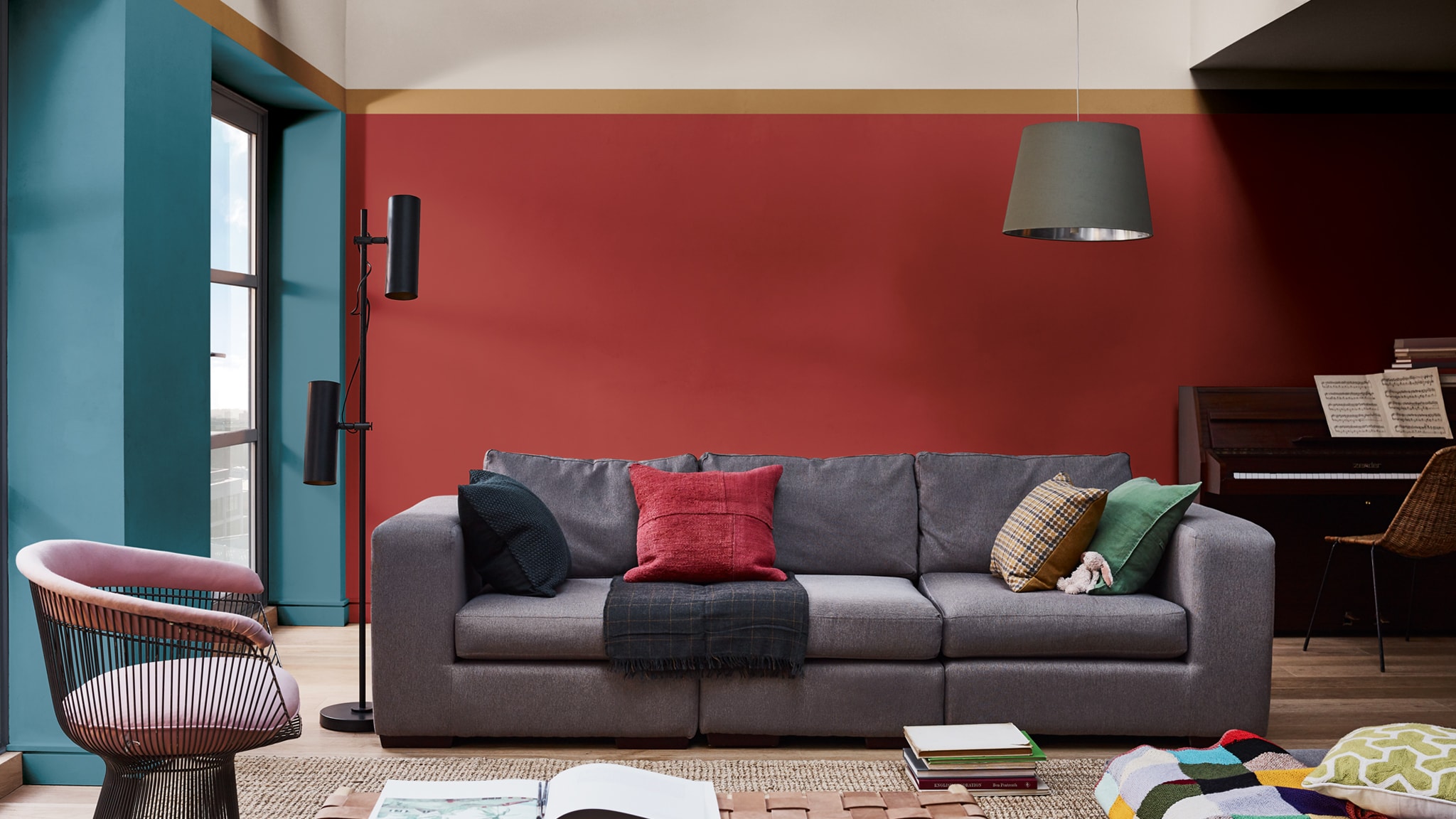 A cozy Spiced Honey living room Deco-Paints-Colour-Futures-Colour-of-the-Year-2019-A-place-to-love-Livingroom-Inspiration-03