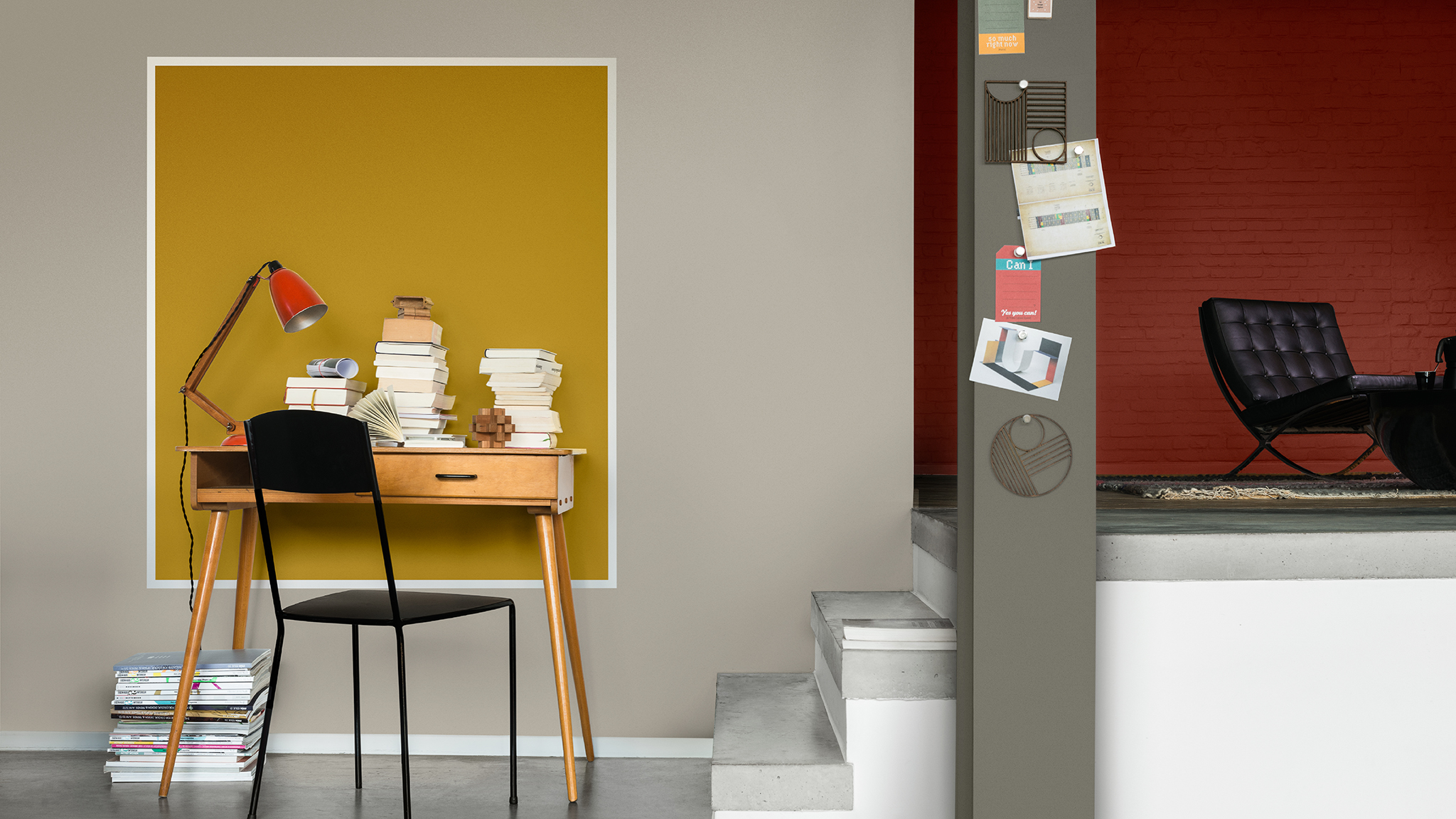 Workspace with block colour Zone your workspace with a block of colour.